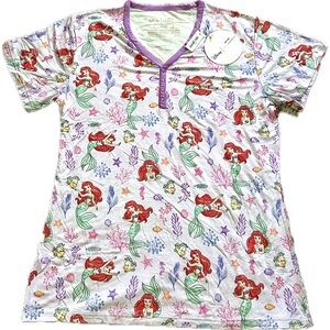 NWT Little Sleepies Part of Her World Women's Short Sleeve Pajama Top Small
